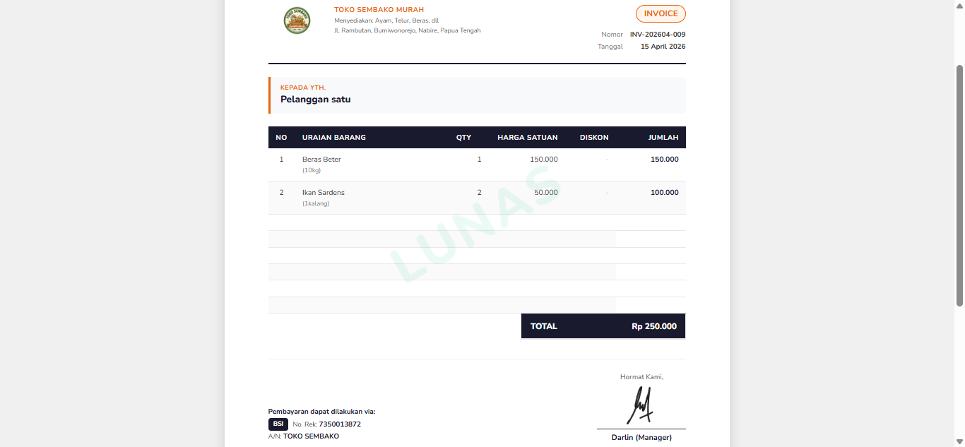 Sistem Aplikasi Invoice Berbasis Website